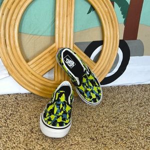 Boys Neon Shark Vans Slip-ons size 13
